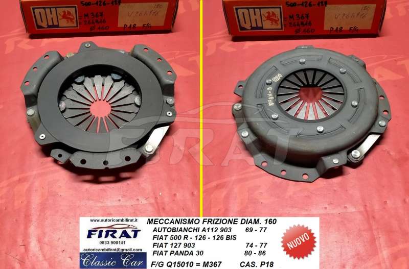 MECCANISMO FRIZIONE FIAT 500 R-126-127-A112 DIAM.160 (Q15010)) - Clicca l'immagine per chiudere